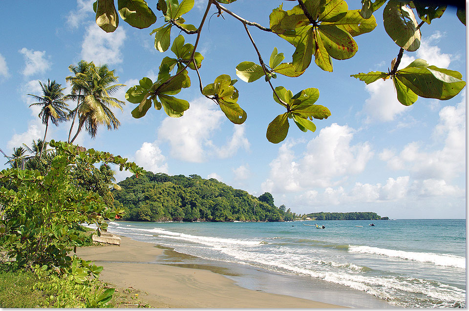 Ein Strand bei Roxborough an der Carapuse Bay  einer von vielen Orten auf Tobago, die sich in idealer Weise zum Nichtstun eignen ...
