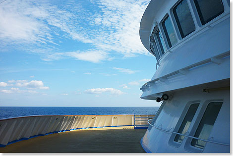 Ein Promenadendeck, das diesen Namen noch verdient, fhrt auf der LOUIS OLYMPIA auf Deck 7 rings um das Schiff.