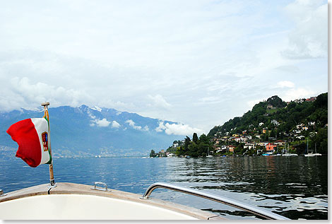 Im 
	Norden von steil aufragenden Felswnden umgeben, erstreckt sich der 66 
	Kilometer lange und bis zu zehn Kilometer breite Lago Maggiore bis zur 
	italienischen Poebene.