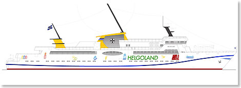 Die LNG-Helgoland-Fhre fr AG EMS wird ab April 2015 ganzjhrig zwischen Cuxhaven und Helgoland verkehren.