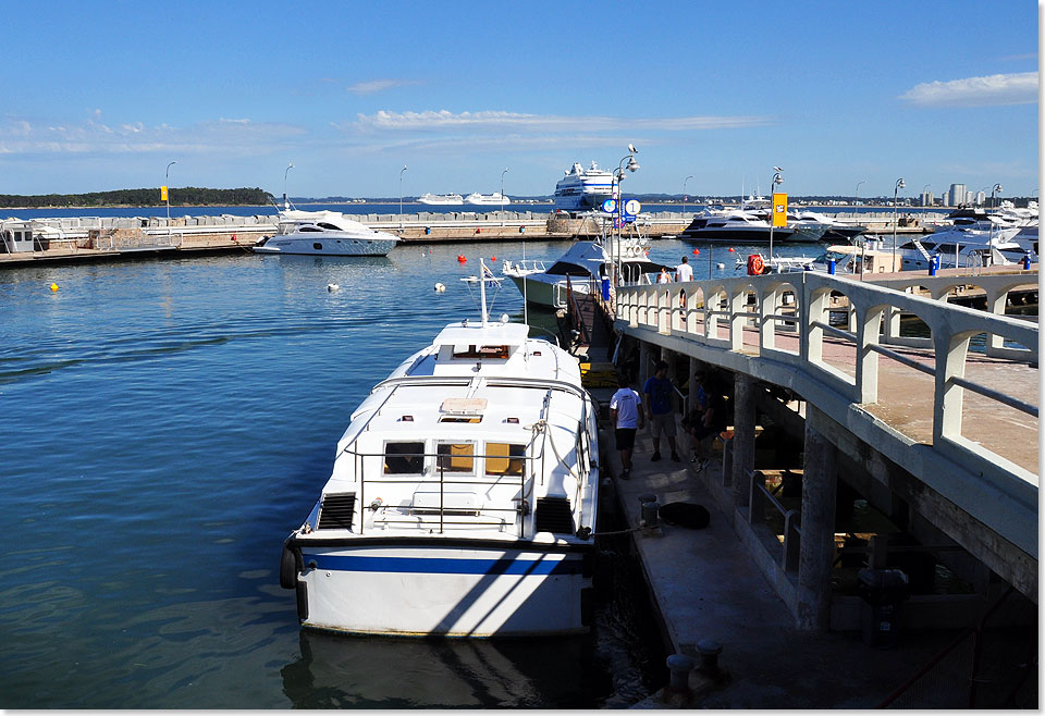 Exklusivitt ist inklusive in Punta del Este, dem beliebtesten und teuersten Urlaubsort Sdamerikas, das am nchsten Tag Ziel dieser Reise ist.
Im Yachthafen gehen die Kreuzfahrt-Gste an Land.