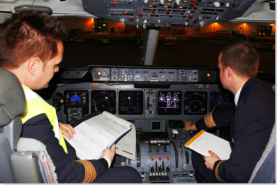Der 
	technische Gerte Check im Cockpit