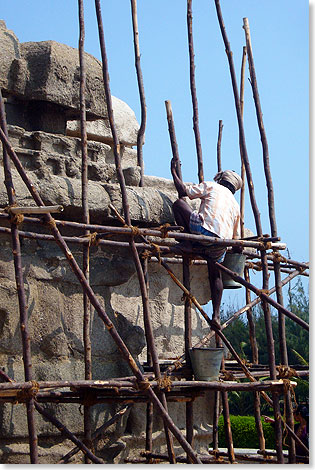 Steinerne Zeugen aus dem frhen 8. Jahrhundert: Mamallapuram bietet Weltkulturerbe.