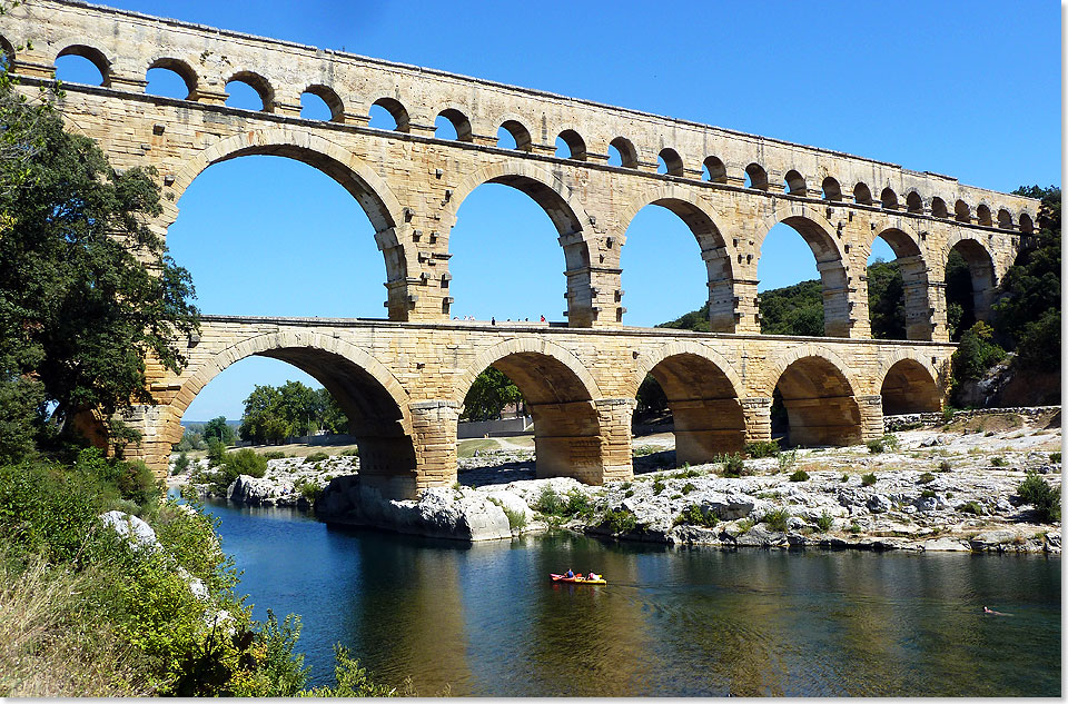 Von den Rmern vor 2000 Jahren gebaut: der Pont du Gard war wichtiger Teil der Wasserversorgung der Stadt Nmes.