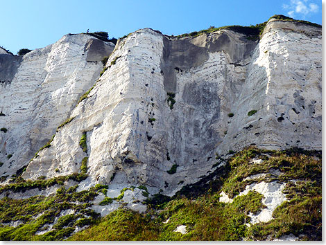 Die White Cliffs of Dover sind bis zu 106 Meter hoch.