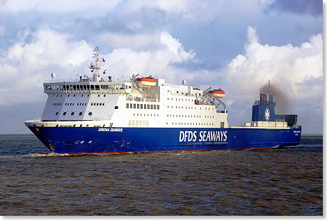 Das Fhrschiff SIRENA SEAWAYS von DFDS wechselte Anfang Okotber 2014 auf die Verbindung Paldiski, Estland in das schwedische Kapellskr.
