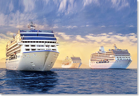 Die drei kleineren R-Schiffe von Oceania Cruises: INSIGNIA, REGATTA + NAUTICA.