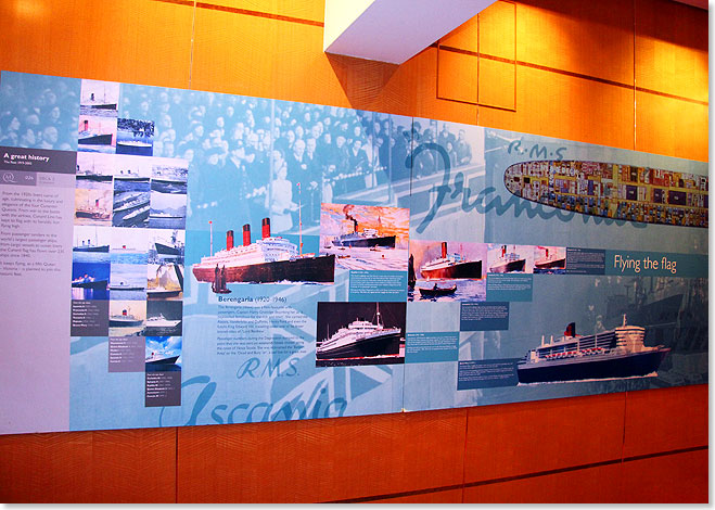 Reedereigeschichte zum Anfassen: An Bord der QUEEN MARY 2 ist die lange Tradition der Cunard Line in Form einer Dauerausstellung allgegenwrtig.