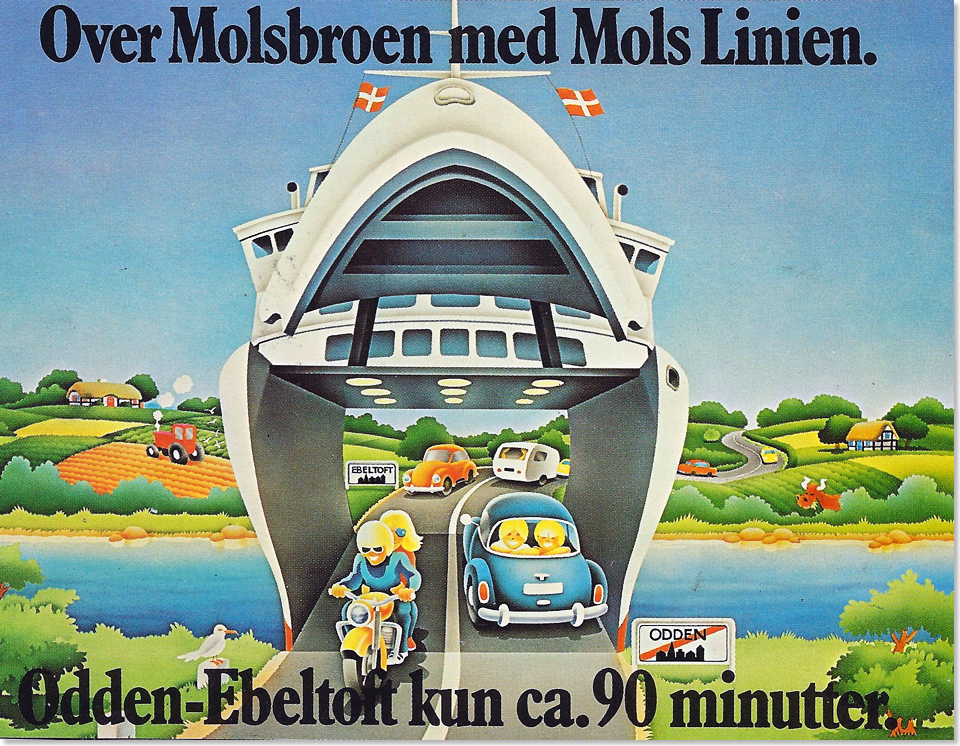 18117 07 METTE MOLS Cartoon Mols Linien Postkarte