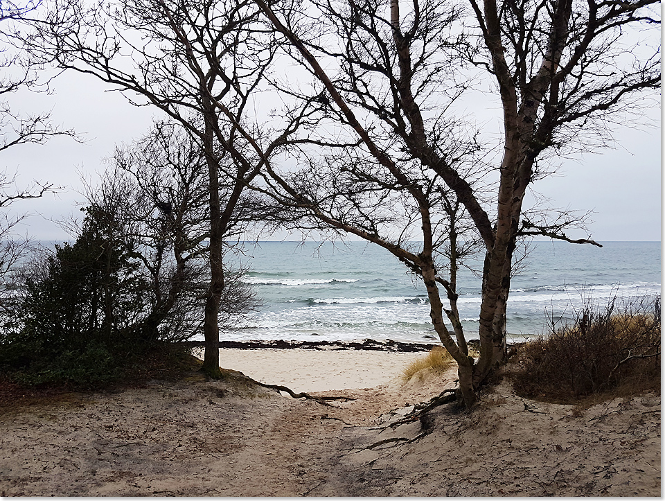 19218 25 Blick vom Kuestenradweg auf den Weststrand von Bornholm