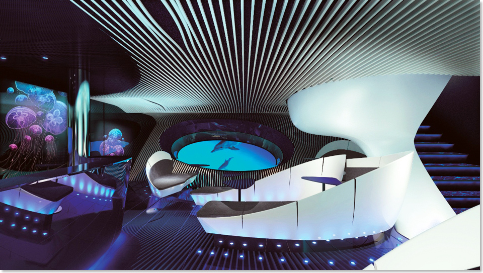 17304 PONANT Dem Meer ganz nah in der Underwater Lounge Blue Eye Copyright Ponant Jaques Rougerie Architecte