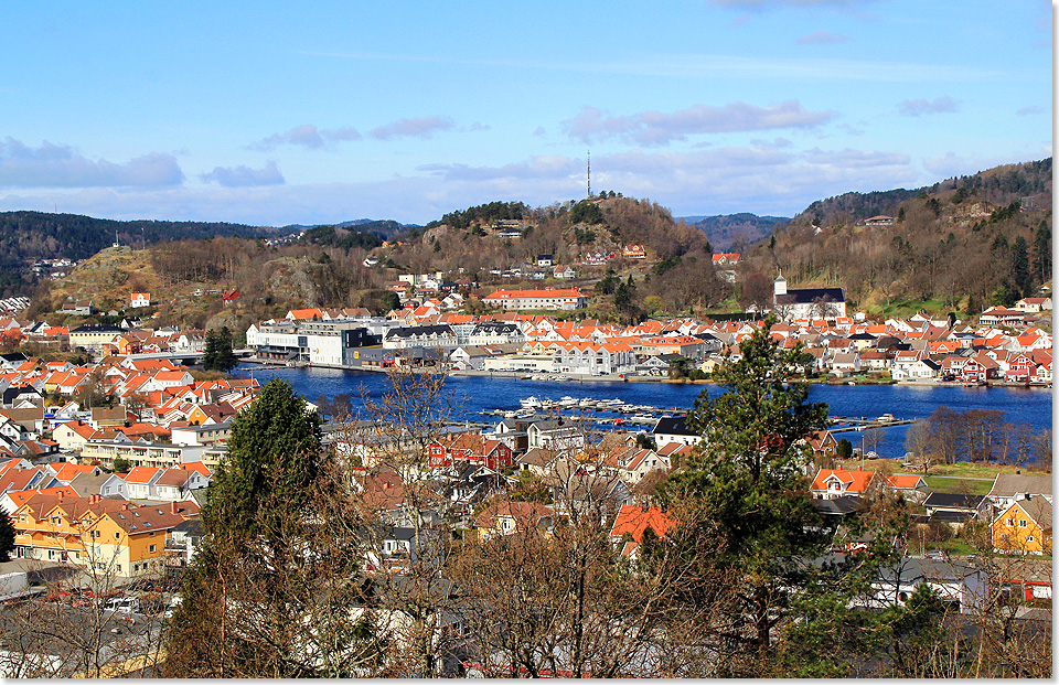 17318 PSW MS NORHOLM 198 Panoramablick auf Mandal die suedlichste Stadt Norwegens
