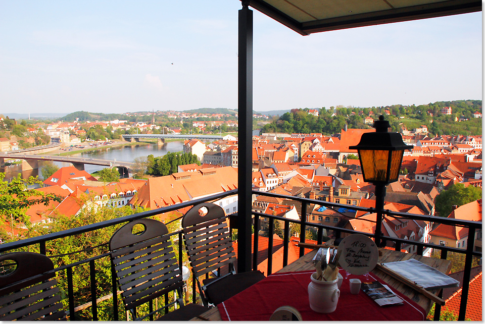 18410 PSW 17 Blick von einer Gaststaette an der Albrechtsburg auf Meissen