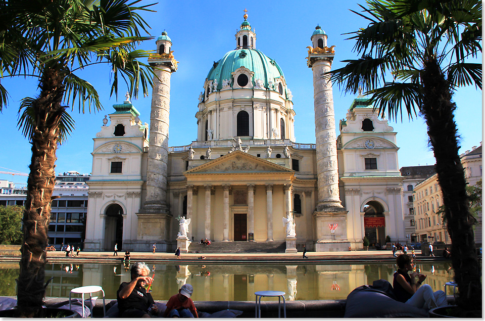 18612 PSW 43e Suedliches Leben vor der Karlskirche in Wien