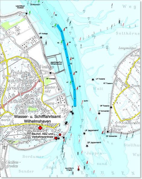 Karte: WSV Wasser-und Schiffahrtsdirektion Nordwest, Aurich
