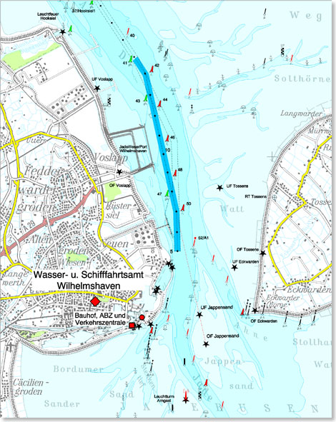 Karte: WSV Wasser-und Schiffahrtsdirektion Nordwest, Aurich