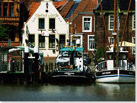 Heimat vieler Plattbodenschiffe, der alte Hafen von Leer