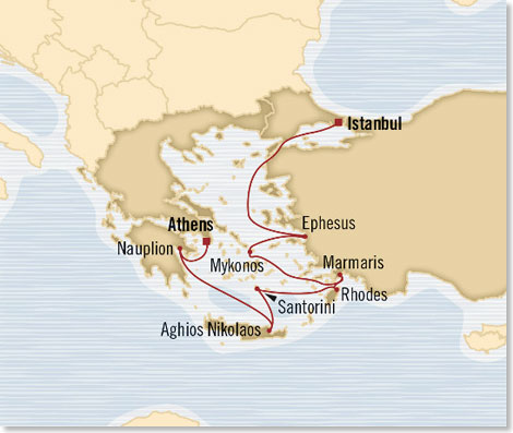 Karte: Oceania Cruises, Surberg und Miami