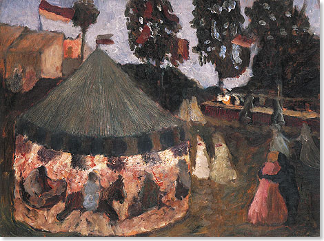 Fr immer in Bremen: Schtzenfest mit Karussell II von Paula Modersohn-Becker ist jetzt in der Bttcherstrae zu sehen