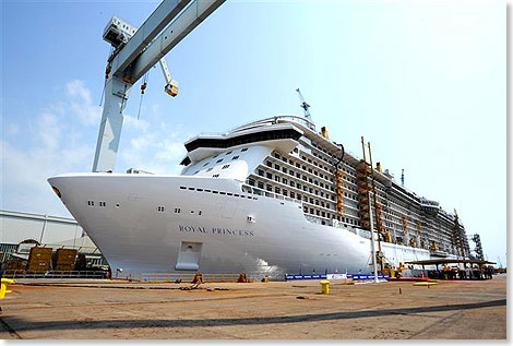 Die ROYAL PRINCESS wird auf der Fincantieri-Werft im italienischen Monfalcone fertiggestellt.