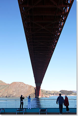 Direkt unter der Golden Gate Bridge.