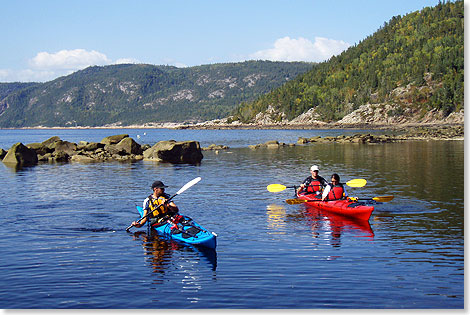 Der 
	100 Kilometer lange Saguenay-Fjord ist an manchen Stellen bis zu drei 
	Kilometer breit. Bei Tadoussac mndet er in den Sankt-Lorenz-Strom