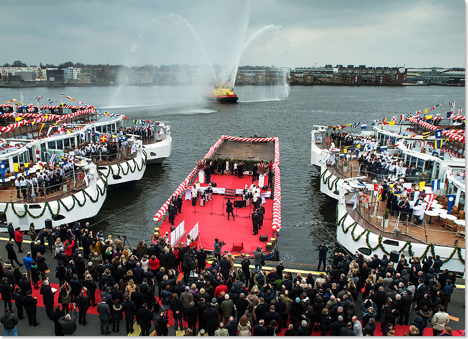 Sechs Schiffe der Schweizer Reederei Viking River Cruises wurden in 
	Warnemnde bei der Neptun Werft getauft