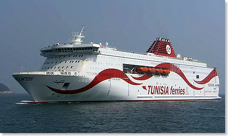 Die 2012 fertiggestellteTanit der Reederei CTN verkehrt zwischen Genua bzw. Marseille und Tunis