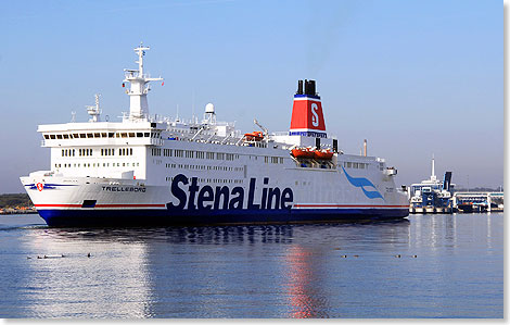 Die neu auf Stena Line umgemalte TRELLEBORG, die die Strecke von Sassnitz nach Trelleborg bedient