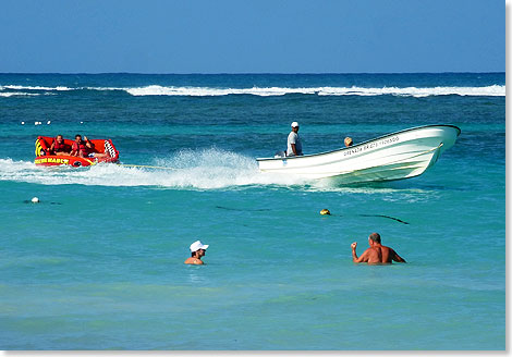 Wasserspa am Strand von Punta Cana.