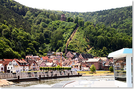 Vorbeifahrt 
	am alten Stdtchen Freudenberg, kurz vor Miltenberg