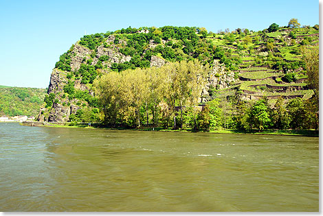 Die Loreley, der markanteste Fels im Mittelrheintal