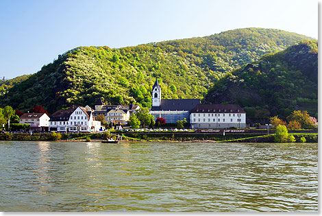 Der 
	Wallfahrtsort Kamp-Bornhofen sdstlich von Boppard