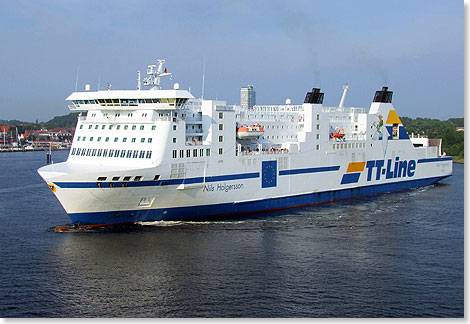 Die NILS HOLGERSON und ihr Schwesterschiff PETER PAN verkehren zwischen Travemnde und Trelleborg in Sdschweden.