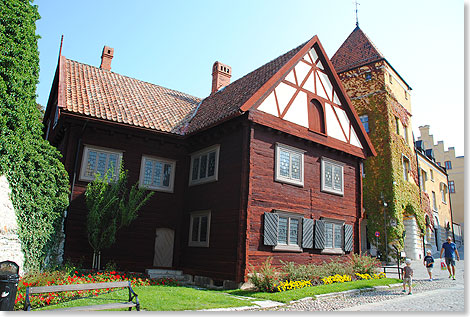 Das Burmeisterhaus am Donners Plats in Visby auf Gotland wurde bereits im 17. Jahrhundert erbaut.