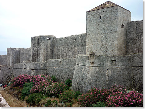 Die wuchtige historische Stadtmauer Dubrovniks hat der Stadt den Titel als UNESCO-Weltkulturerbe eingebracht. 