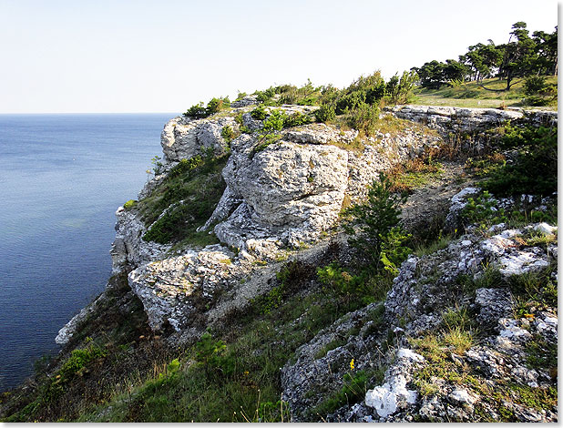 Die Kliffspitze „Högklint” an der Westküste ist nur sieben Kilometer südwestlich von Visby entfernt. Es ist der spektakulärste Kliffküstenabschnitt von Gotland ist.
