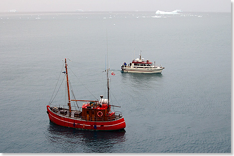 bis insgesamt sieben Boote die ARTANIA-Gäste – im Wechsel – aufnehmen.
