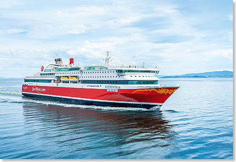Foto: Espen Gees für Fjord Line, Egersund (Norwegen) MS STAVANGERFJORD – der Neubau der Fjord Line wird ausschließlich mit Erdgas (LNG) betrieben.