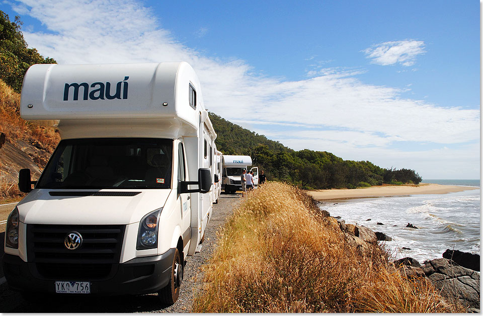  Die schnsten Streckenabschnitte unserer Wohnmobil-Tour fhren an der Pazifikkste entlang. Da die anfnglichen Schwierigkeiten mit dem Linksverkehr schnell berwunden sind, knnen wir die herrlichen Landschaften auch bei der Fahrt in vollen Zgen genieen.
