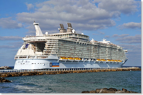 An der ALLURE OF THE SEAS werden Ende Februar im Trockendock der Grand Bahama Shipyard in Freeport, Bahamas, an einem ABB-Azipod durchgefhrt