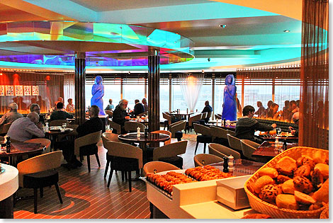 Eine gute Wahl: das Restaurant „Commander Buffet” im Achterschiff auf Deck 7.