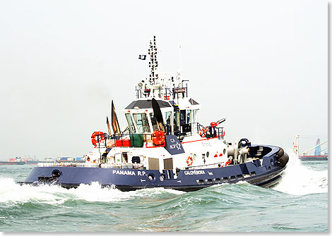 Das Schlepper-Typschiff der neuen Post-Panamax-ra, die CALOVEBORA, bietet Platz fr eine Crew von vier Personen.