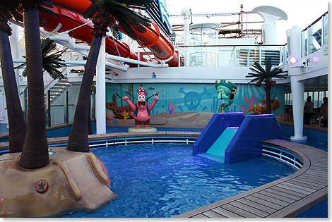 Im 
	Kids Aqua Park leisten bergroe Figuren aus den Zeichentrickfilmen von 
	Nickelodeon den kleinen Badegsten Gesellschaft