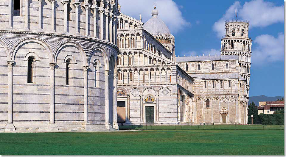 Der Dom und der schiefe Turm von Pisa.
