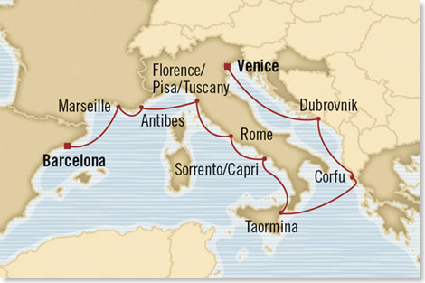 Die Route Ihrer Reise Venezianische Offenbarungen. 