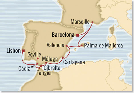 Die Route Ihrer Reise Prinzen und 26 Palste.