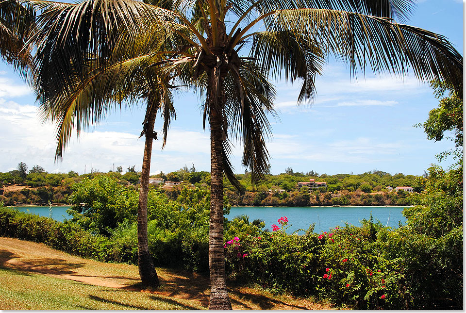 Jede Menge Grn  von der Kokospalme bis zum Hibiskusstrauch  macht das kleine Paradies am Kilifi Creek perfekt.