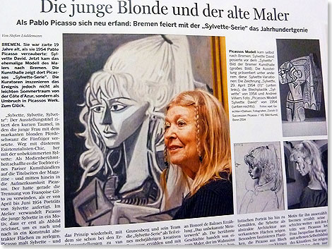 Am Schwarzen Brett in der Bremer Kunsthalle: Presseberichte (wie hier aus der Neuen Osnabrcker Zeitung) feiern das Ereignis.