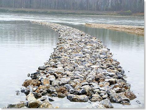 Foto: Eva Michlits, viadonau Buhnenneubau am linken Ufer der Donau.